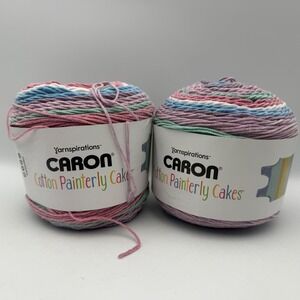 2 Caron Cotton Painterly Cakes Plum Pizzaz 42029 Medium 4 Yarn 14oz